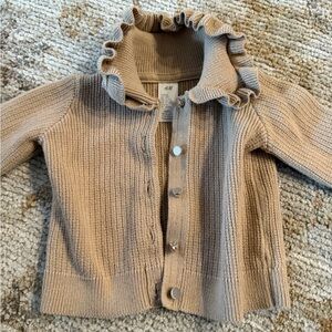 H&M Kids Beige Ruffle Knit Cardigan